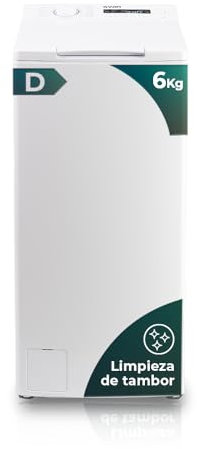 Svan Lavadora 6Kg Carga Superior Blanco SLCS6200D. 2100W, 1200rpm, 15 Programas, Función Stop&Go, Clase de Eficiencia Energética D