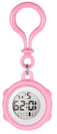JewelryWe Karabineruhr Silikon Taschenuhr mit Karabiner: Damen Analog Quarz Karabiner Uhr mit abnehmbarem Silikon Hülle Frauen FOB Clip auf Uhr für Ärzte Krankenschwestern