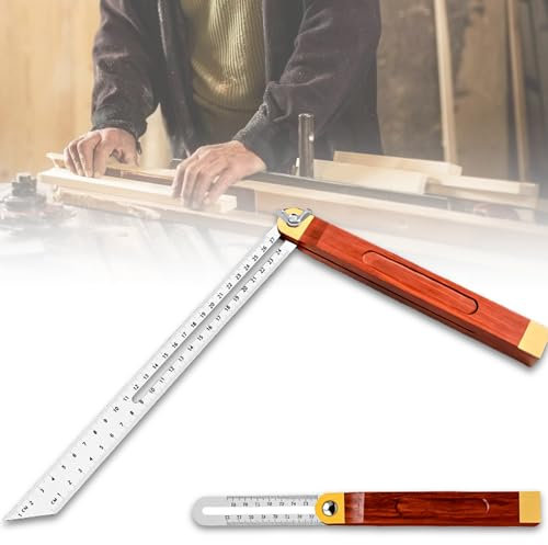 Multi Winkelschmiege, T-Schmiege aus Edelstahl, Verstellbare Schmiege mit Streichmaß-Funktion, Multifunktionswinkel Verstellbarer T Schmiege Streichmaß für Handwerker, Holzbearbeitung