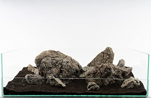 Frodo Stone | Echter Stein Aquarium Deko | Naturstein für natürliche Aquarienlandschaft | 1 Stein | Größe:M 15-20cm