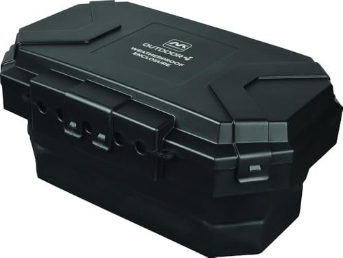 Masterplug Collapsible Electrical Connection Box, Cable Enclosure with 4 Plug Socket 8m Extension Lead, Weatherproof, Outdoor, H154mm x W376mm x D230mm, Black, IP54, WBCBBFG8B