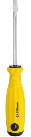 sourcing map SL6 Flat Head Screwdriver 8.5 Magnetic Slotted Screwdrivers 3.9 CR-V with Ergonomic Handle for DIY Repairing, Yellow
