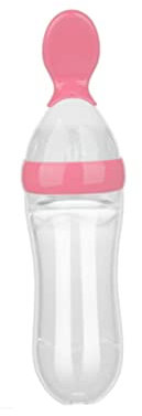 ifundom -Löffel-Feeder set babynahrung aufbewahrung Beikost-Flaschenzuführung Kinderfutter babynahrungszubereiter Futterspender für Kleinkinder -Spenderlöffel Rosa