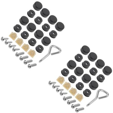 TOPPERFUN 2ensembles Système De Vis pour Plaques Immatriculation Fixations Et pour Véhicules Complet pour Installation Facile