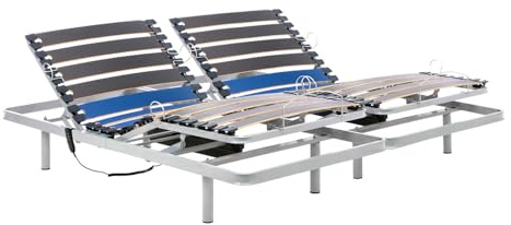 Geriafy – Letto Elettrica Motorizzata Reclinabile 160x190 cm | Coppia Singoli Uniti | Rete in Faggio | Telecomando via Cavo