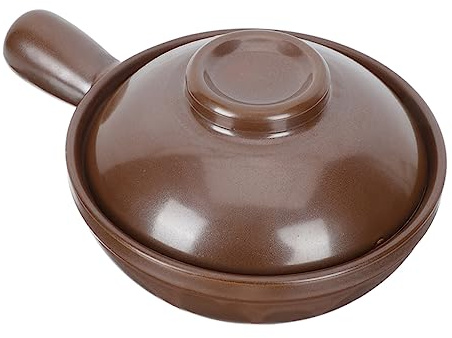 GLEAVI Cazuela De Barro Para Cocinar Arroz Asa Lateral 950 Ml Cerámica Resistente Al Calor Para Hogar y Restaurante Tapa Ventilada