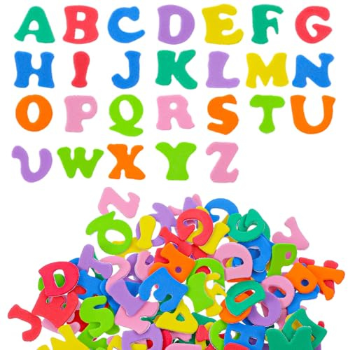 Classicseali 520 Stück Moosgummi Buchstaben, A-Z Buchstabe Aufkleber Schultüte, Selbstklebend Buchstaben Moosgummi für Bastelarbeiten,Scrapbooking,Lernspiele,Schulprojekte und Party