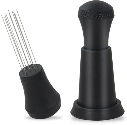 Zayin WDT Distribution Tool, Espresso Coffee Stirrer - 0.4mm 10 Needles Espresso Stirrer, Espresso Distributor for Barista Espresso Machine Accessories - Black