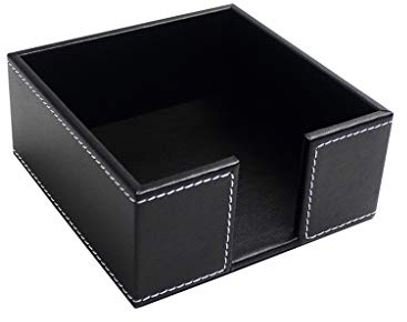 Quadratischer Cocktail-Serviettenhalter aus PU-Leder, Taschentuchbox, Papierserviettenspender, Aufbewahrungshalter, Schwarz