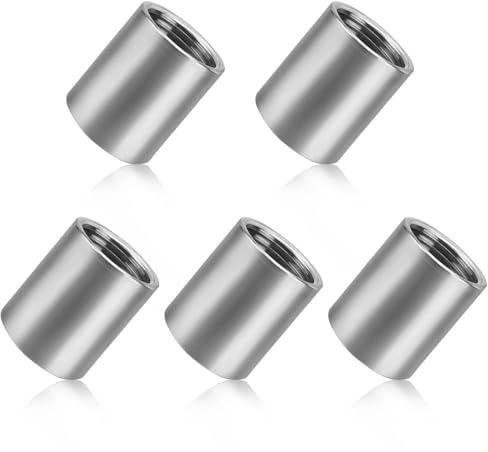 LINTRA 5 Pezzi 1/2 Manicotto in Acciaio Inox, Acciaio Inossidabile Raccordo Filettato Femmina, Raccordo per Tubo Femmina da 1/2 Pollice, per Tubi, Radiatori, Sanitari, Scarichi e Serbatoi