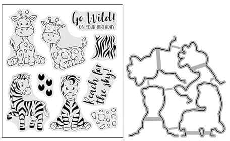 Süße Tiere Silikon Stempel und Metall Stanzschablone für Kartenherstellung | Stampin Up Stempel und Stanzen Set für DIY Scrapbooking Prägeschablone, Fotoalbum Dekorative