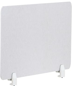 Beliani Schreibtisch Trennwand Akustik Polster cremeweiß 80 x 50 cm Schallschutz Split