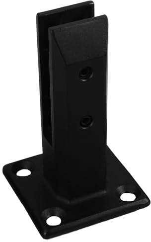 WOONEKY Stainless Steel Glass Clip Set for Indoor Stair Railing 160mm Height Frosted Black Finish, Cover and Screws, Suitable for Balcony and Swimming Pool Fence Posts