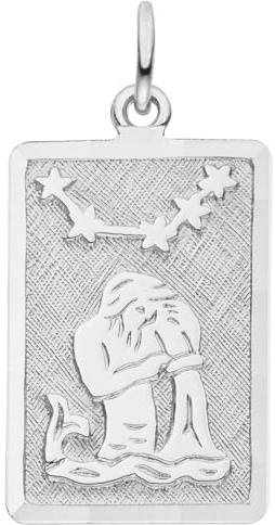 Jobo Unisex-Anhänger Sternzeichen eckig aus 925 Silber rhodiniert 20 mm