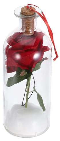 PRETYZOOM Rose Éternelle sous Cloche en Verre 20 X 7 X 7 Cm Message Audio Enregistrable, Rose Stabilisée Blanche, Présent Romantique pour Femme Saint-Valentin, Anniversaire ou Fête des