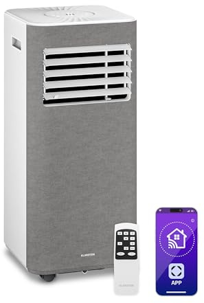 Klarstein AireLux Condizionatore Portatile - 9.000 BTU, Fino a 33 m², Controllo App & Vocale, 3-in-1 Raffreddamento, Deumidificatore & Ventilatore, Classe A, Kit Finestra Incluso, Grigio