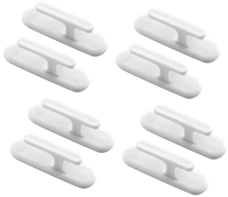OHPHCALL Ganchos Adhesivos Fácil Instalación Paquete de 8 Piezas en ABS Blanco Soporte para Cuerda de Persiana para Cordón de Persiana para Hogar y Oficina