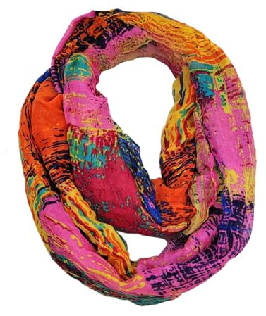 Alster Herz Damen Loop Schal Leichter Rundschal Frühling Sommer Herbst, Weiches Tuch Floral Infinity Schal Damen Halstuch Elegant