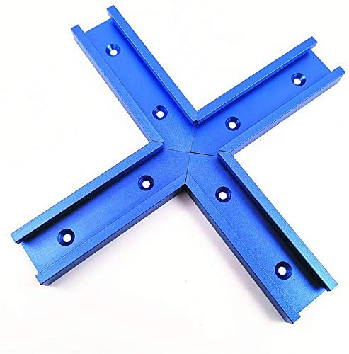 T-Schiene Holzbearbeitungs-Kreuzungssatz Aluminium T-Schienen T-Schlitz Schlitz Gehrungsschienen-Tischkreiss?ge Zubeh?r (200 mm A Querverbinder T Schiene Blau)