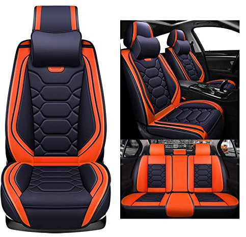nenyan Autositzbezüge Komplett Set Universal | Schonbezüge für Dacia Jogger Extreme/Logan MCV/Duster Nova | Auto Sitzbezüge Orange