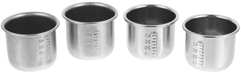 IWOWHERO 4 Piezas Vasos Medidores de Medicamento Inoxidable con Precisa Multifuncionales para Uso Hospital y Seguro y Fácil de Limpiar Color Plata
