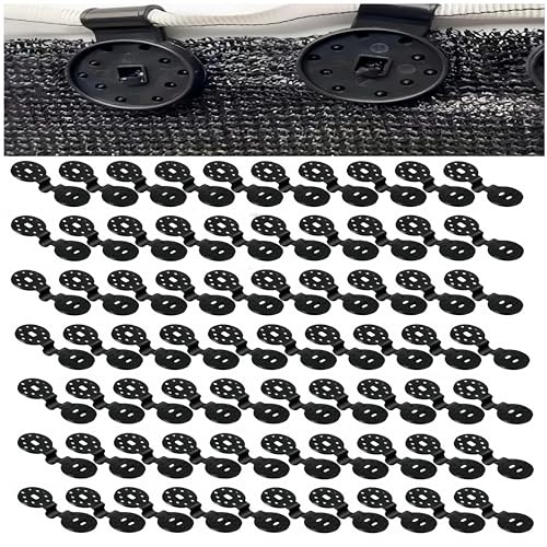 60 Pièces Clips pour Toile D'ombrage, Granmagazz pour Toile d'Ombrage, Bâche, Filet Brise-Vue et Tissu Coupe-Vent,Accessoire Jardin pour Serre et Clôture,Clips en Plastique pour Voile d'ombrage