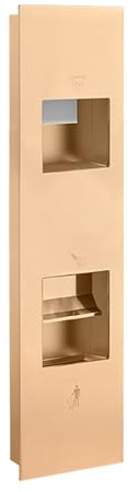 KAXLDHH Portarrollos de Papel Higiénico Empotrado con Papelera Integrada, Hornacina de Baño en Acero Inoxidable 304, Estante de Pared Salvaspazio para Baño y Hotel(Gold)