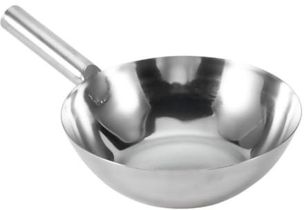 EXAOMBLE Louche en Acier Inoxydable Grosse Capacité, Écope à Eau Portable pour Jardins et Cuisines, Manche Court et Fond Plat Robuste Argenté