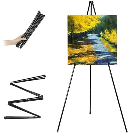VAIIGO Verstellbare Staffelei - 168 cm Höhe Metall Poster Stativ, Zusammenklappbar für Kunstdisplays, Skizzieren, Malen und Poster Aktivitäten (1 Pack)