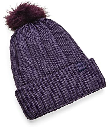 Under Armour Damen Around Town ColdGear Infrared Beanie Mütze für kaltes Wetter, Twilight Purple (500) / Midnight Navy, Einheitsgröße