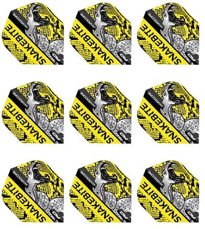 RED DRAGON Snakebite Hardcore Coiled Snake Dart Flights - 3 Sets Per Pack (9 Dart Flights in total)