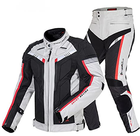 WYH Veste de Moto Homme Homologué imperméable, Étanche Vêtements de Protection Moto Veste Coupe Vent Protecteur Costumes, Automne Hiver pour Hommes et Femmes Vêtements de Protection Moto,Blanc,3XL