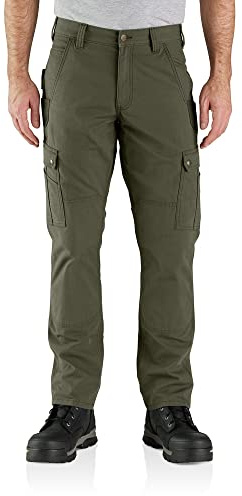 Carhartt Men's Rugged Flex Relaxed Fit Ripstop Cargo Work Pant, Basil, W38/L30
