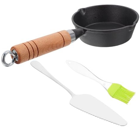 Housoutil Cast Iron Omelette Pan Non-Stick Mini Skillet for Egg Cooking Kitchen Essential for Breakfast Meals Small Frying Pan for Home Use
