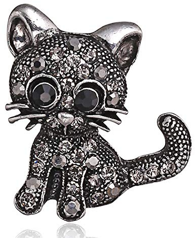Wendalern Broche Chat En Cristal Pour Femme - Accessoire Classique Chaton Corsage Épingle À Revers Strass - Bijoux Vêtements Pour Les Amoureux Des Chats