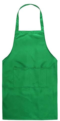 Benutzerdefinierte Schürze, Unisex-Schürze, Restaurant-Kellner-Arbeitsschürze, Kochen, Backen, Schmutzabweisende Schürze Mit Tasche, Bedrucktes Logo, Einfarbige Arbeitsschürze,Grün,Schwarzer Text