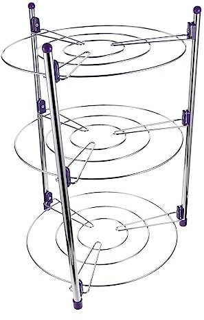 BESTonZON Porta Pentole a Tre Livelli Organizzatore Di Pentole Supporto Per Pentole Organizer Per Pentole e Coperchi Organizzatore Di Padelle Angolo Cremagliera Del Coperchio Plastica
