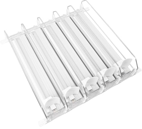 Dispensador de Latas de Refresco, Divisores Ajustables Fáciles de Montar, Lata de Cerveza, Dispensador de Bebidas, Antideslizante para Estantes (WHITE)