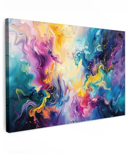 MuchoWow© Wandbilder Groß XXL Schlafzimmer Home Deko Wohnung Bild - Schwarz | 120x80 cm - Wohnzimmer Fotoleinwand Wand Bilder Leinwand Wall Decor Bunt - Farbe - Farbenfroh