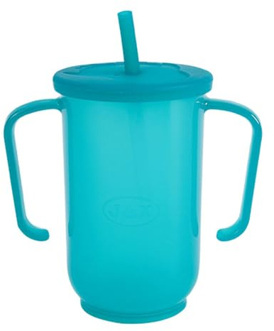 Sghtil Auslaufsicherer Trinkbecher Senioren Schnabelbecher 2 Griffe Becher mit Strohhalm Schnabeltasse mit Deckel, Fütterhilfe, Trinkhilfe für Erwachsene Ältere Patienten Schwangerschafts, 400ml
