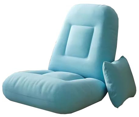 zxhrybh Divano Letto, Cuscino da Terra Pieghevole, Poltrona da Divani Letto per Interni, Sedie a Sacco Imbottite per Adulti con Schienale, per Soggiorno Camera da Letto(Blue)