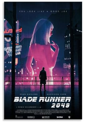 Mensise Póster clásico de película Blade Runner 2049, pósteres musicales para habitación, lienzo estético, arte de pared, decoración de dormitorio, 30 x 45 cm