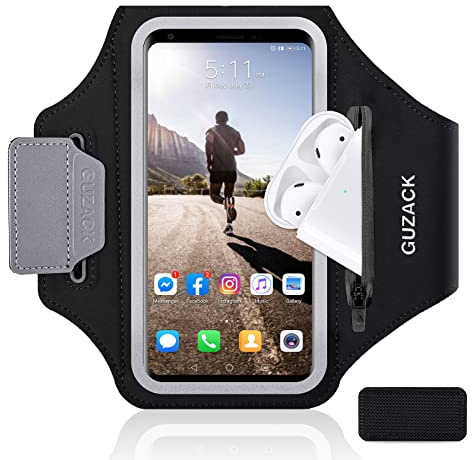 GUZACK Running Armband with Zipper Pouch, Running Phone Holder,Up to 6.9