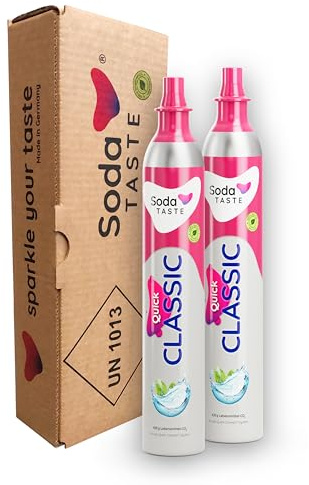 SodaTASTE Quick Classic CO2-Zylinder kaufen 2er-Pack (Reservezylinder) für Wassersprudler mit Quick Connect System, für bis zu 120l gesprudeltes Wasser