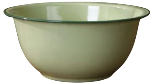 Cabilock Enamel Bowl Old-fashioned Deepen Basin Vintage Thicken Mixing Bowl Food Noodle Storage Soup Server Salad Mixing Basin Colored Enamelware, 16cm