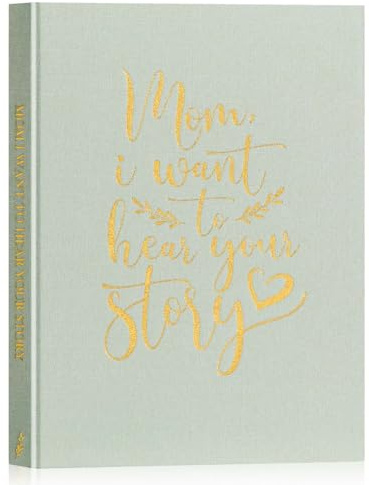 Lanpn Mom Life Story Guided Journal med 270+ förfrågningar, linneskydd mor berättelse bok minne minne journal att fylla i, mors dag födelsedag julklapp till mamma, salviagrön