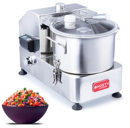 EASYROSE Commercial Vegetable Chopper & Meat Mincer, 1800W Electric Multifunctional Vegetable Cutter with 6L Stainless Steel Bowl, For Restaurants, Food Processing, Canteens