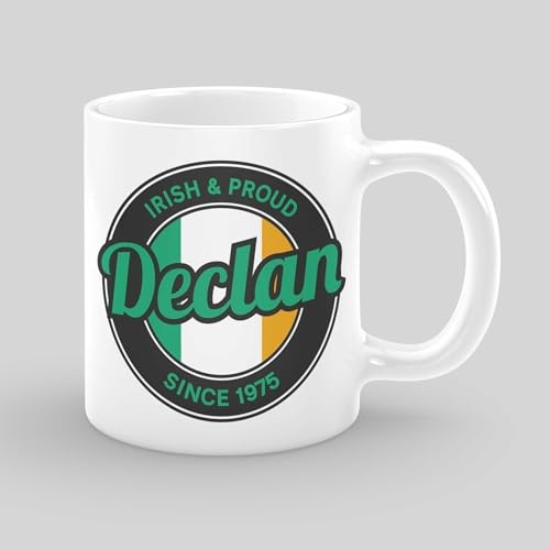 Personalised Irish & Proud Mug with Name & Year – Custom Tri-Colour Cup – Patriotic Gift for Lovers – Irish Flag Coffee Tea Cup – Irish Pride Present