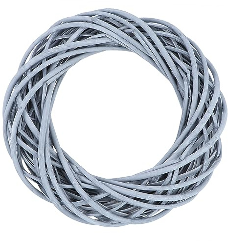 Weiden Rattan Ring Festdekoration für Selbstgemacht Heimdeko, Silber | Weidenmaterial, Rundes Design, für Heimdeko und Selbstgemacht, 1 Stück, Flexibel und Brucharm