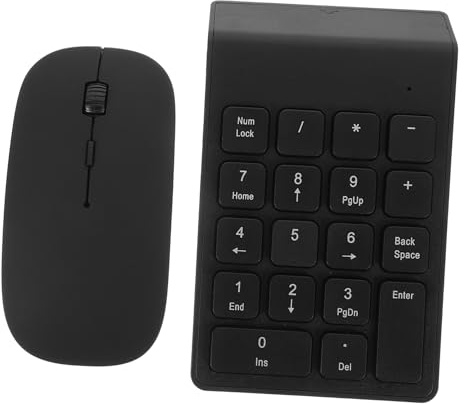 GALPADA Teclado Numérico y Ratón Inalámbricos Diseño Compacto y Ligero, Accesorios para Portátiles Ideales para Uso en Oficina y Hogar, Material Abs Negro